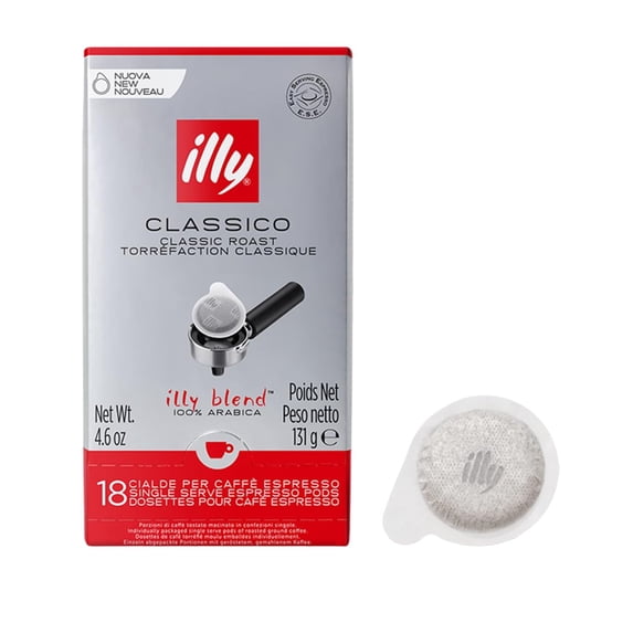 illy E.S.E. Espresso Pods, Classico Medium Roast, 100% Arabica, 18 Ct