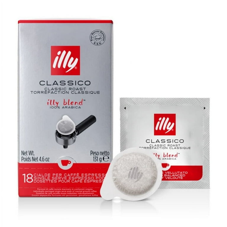illy Espresso Pods, Classico Medium Roast, 100% Arabica, 18