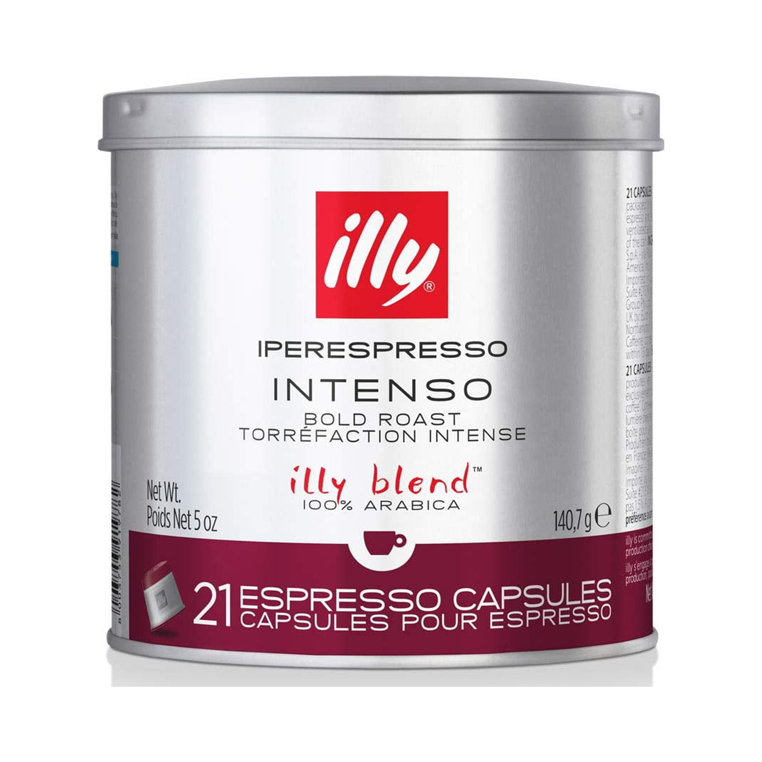 illy Coffee, Intenso iperEspresso Capsule, Dark Roast Espresso Pods,  Compatible with illy iperEspresso Machines, (21 ct), 140.7g (packaging may  Vary) 
