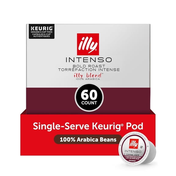 illy Coffee K Cup, Pods for Keurig Machines, Intenso Dark Roast, 100% Arabica, Premium Italian Coffee, 10 Count, 6 Pack