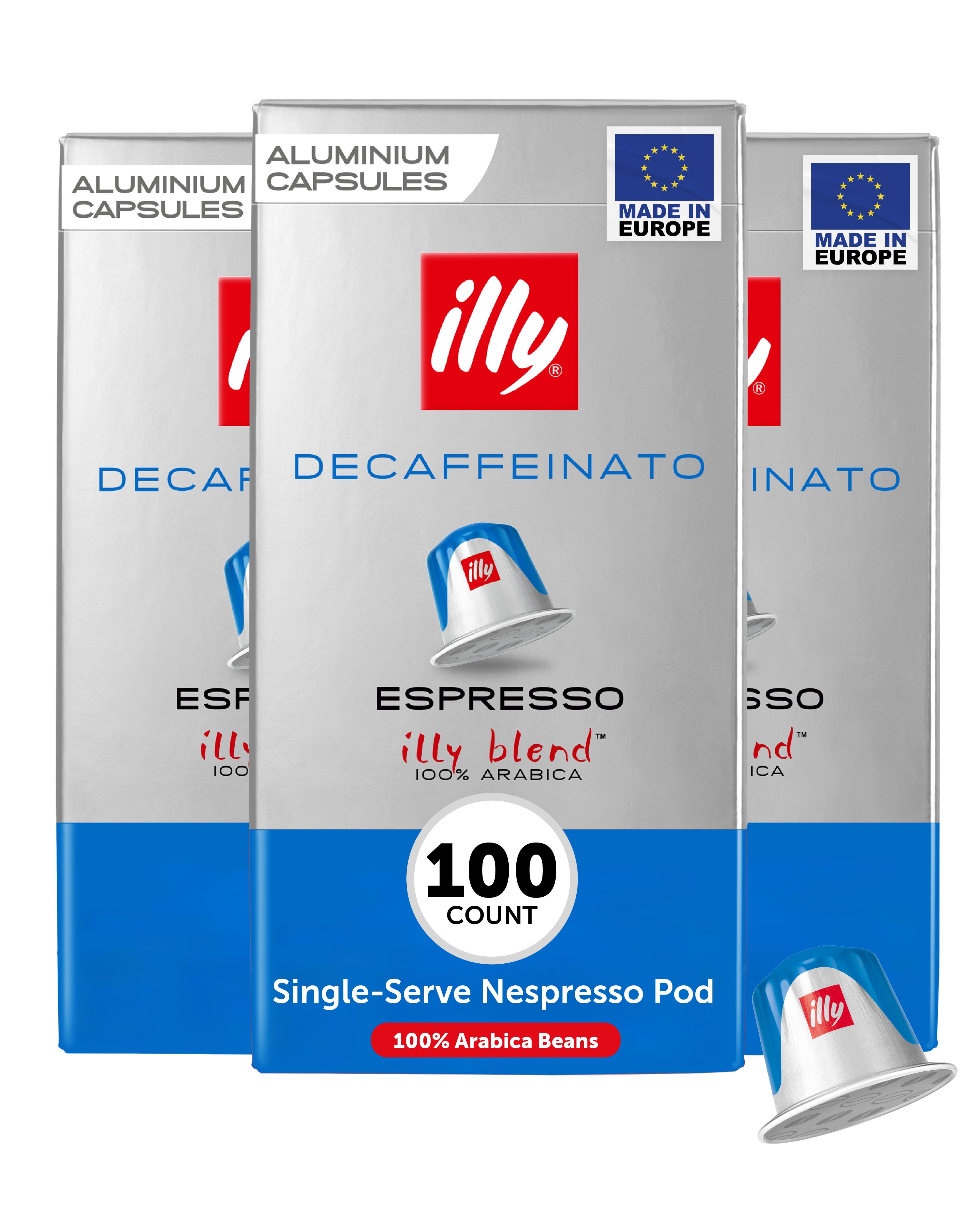 illy Espresso Coffee Pods for Original Machines, Decaf Medium Roast, Caramel & Chocolate Notes, 10 Ct (Pack of 10)