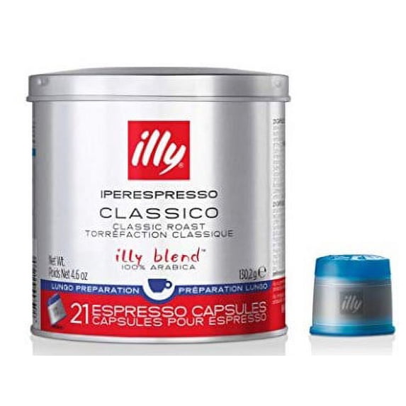 illy Coffee, iperEspresso Capsule, Lungo Medium Roast Espresso Pod, 100% Arabica Bean Italian Long Espresso Blend, Compatible with illy iperEspresso Machines, 21 ct (Pack of 3)