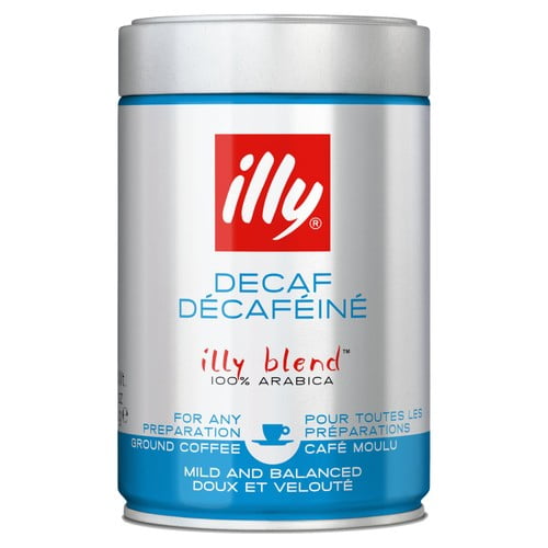 illy Decaffeinated Ground Coffee 250g, British Import (Pack of 2)