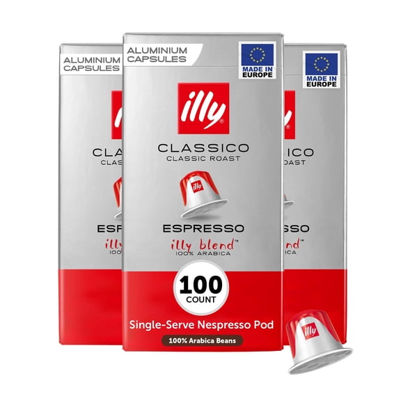 illy Espresso Compatible Capsules, Coffee Pods for Nespresso Original Line Machine, Classico Medium Roast, 100% Arabica, Premium Italian Coffee, Single Serve, 10 Count, 10 Pack