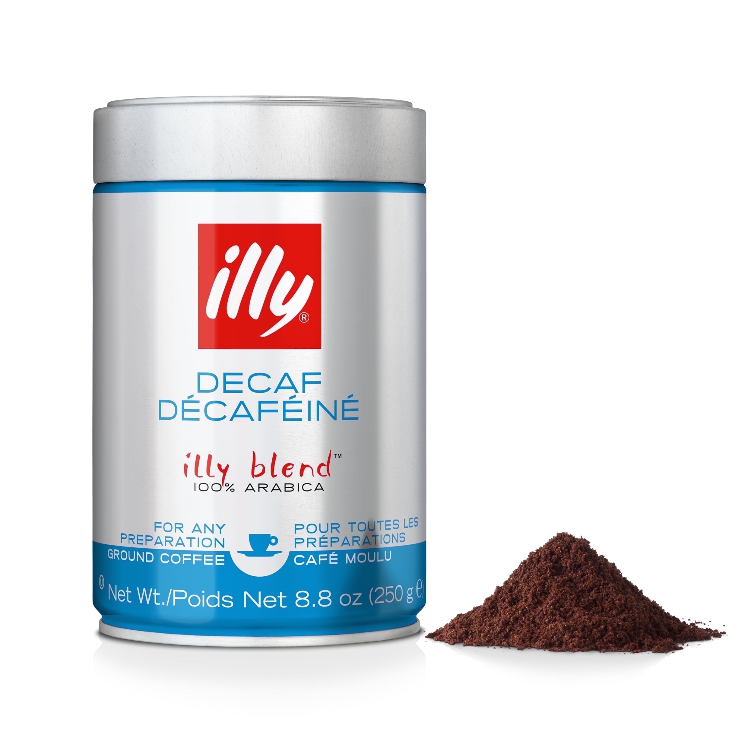 illy Decaf Ground Coffee, Classico Medium Roast, 100% Arabica, 8.8 oz