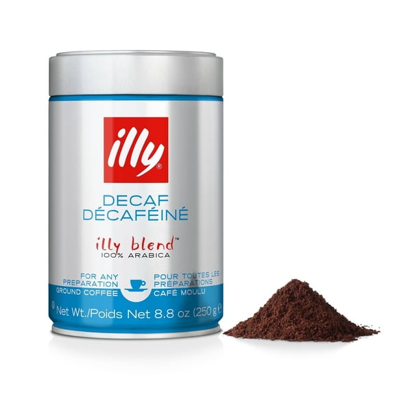 illy Decaf Ground Coffee, Classico Medium Roast, 100% Arabica, 8.8 oz