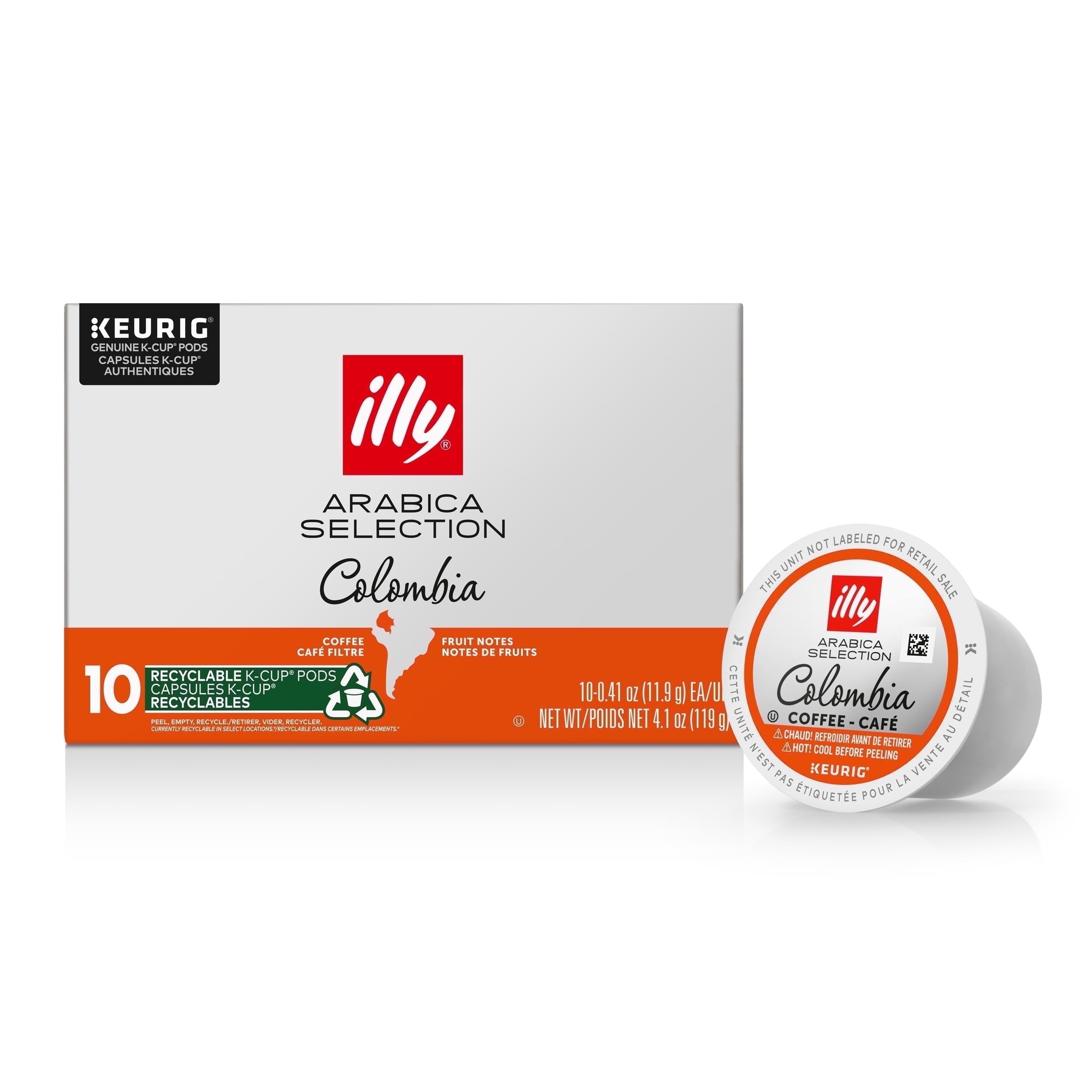 illy K-Cup Coffee Pods, Arabica Selections, Colombia, Medium Roast, 10 Ct