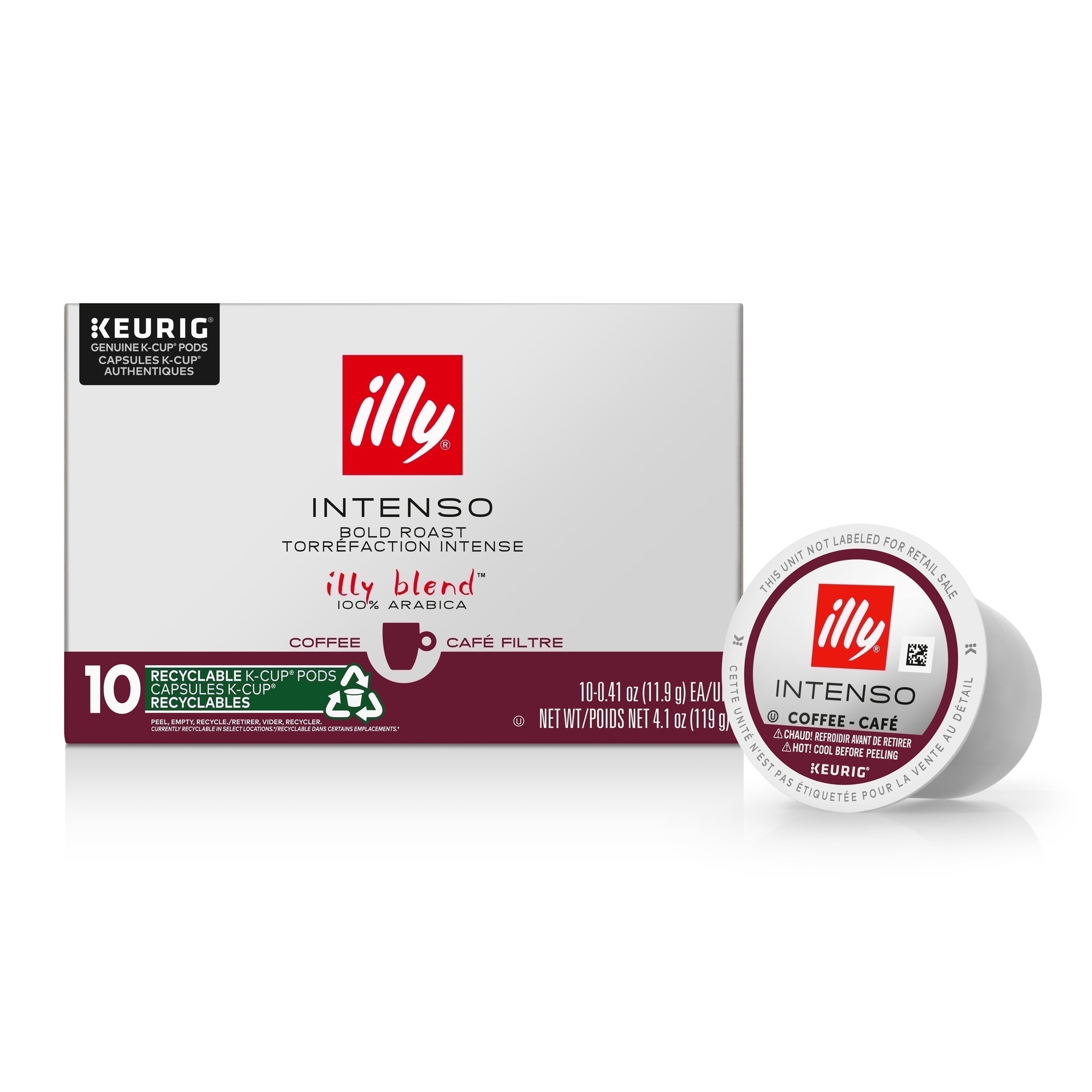illy K-Cup Coffee Pods, Intenso Bold Roast, 100% Arabica, 10 Ct