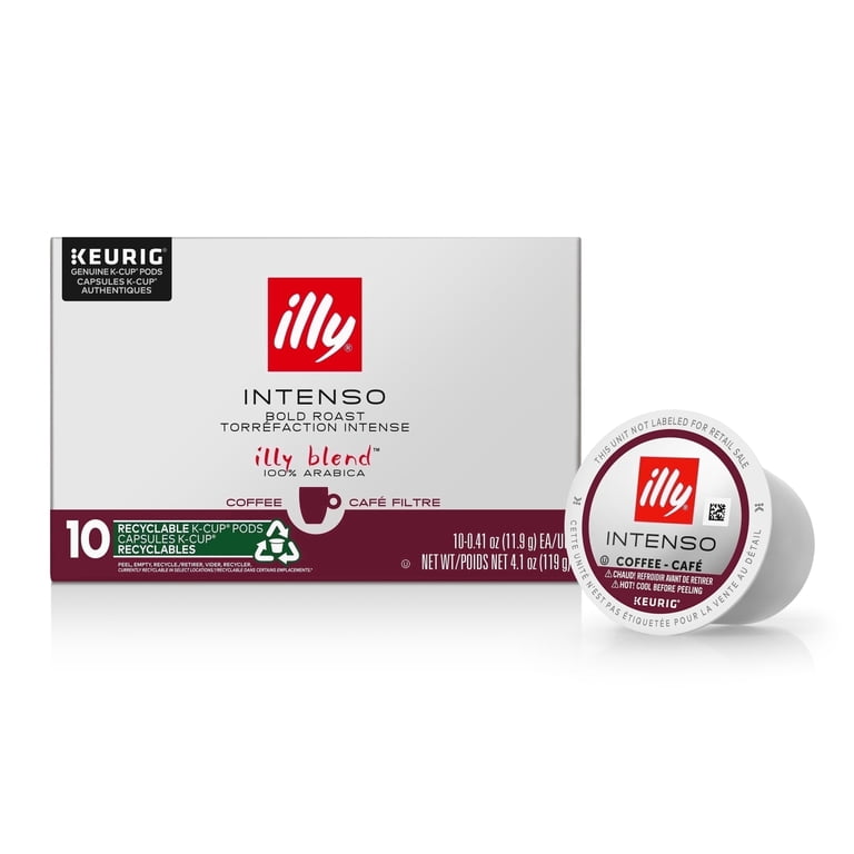 Illy Intenso Bold Roast Coffee, K-Cups, 10 Count, 119g/4.2 oz. Box  {Imported from Canada} - Walmart.com