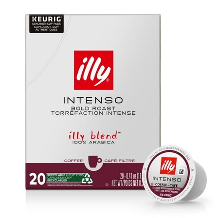 illy K-Cup Coffee Pods, Intenso Bold Roast, 100% Arabica, 20 Ct