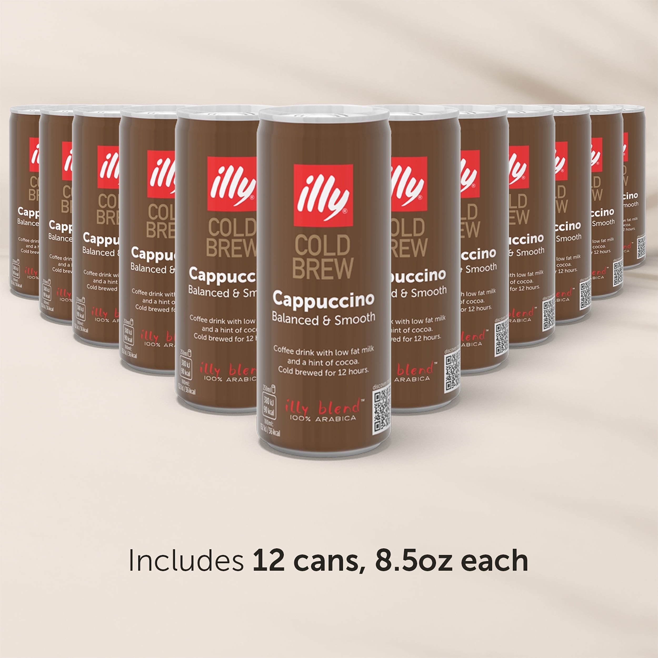 Illy Cold Brew Coffee, Ready-to-Drink, Cappuccino, 100% Arabica