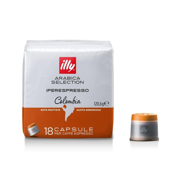 illy iperEspresso Coffee Capsules, Colombia Medium Roast, Single Origin, Arabica Selection, 18-Count