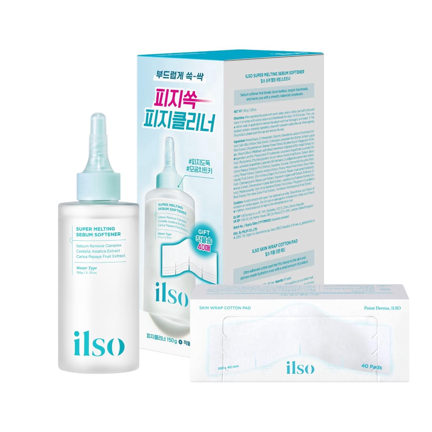 ilso Skin Softening Toner with Cotton Pads, Lightweight Hydrating & Balancing Facial Toner, Korean Skincare, 5.29 fl oz