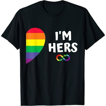 im hers shes mine matching for pride lesbian couples LGBTQ T-Shirt