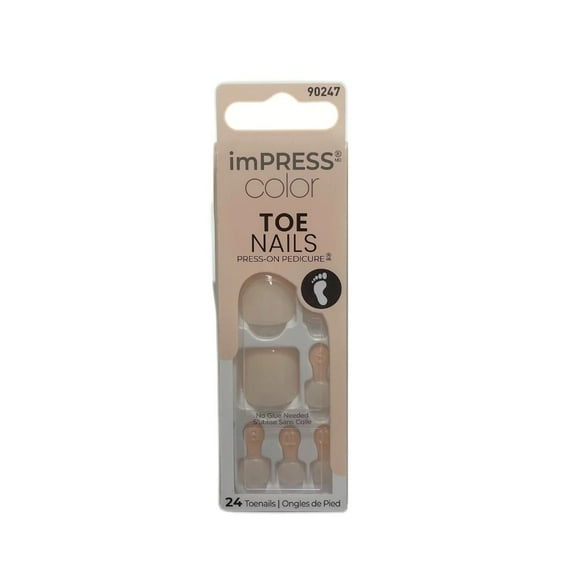 imPRESS Color Toe Nails Press On Pedicure 24 Nails Popcorn 90247