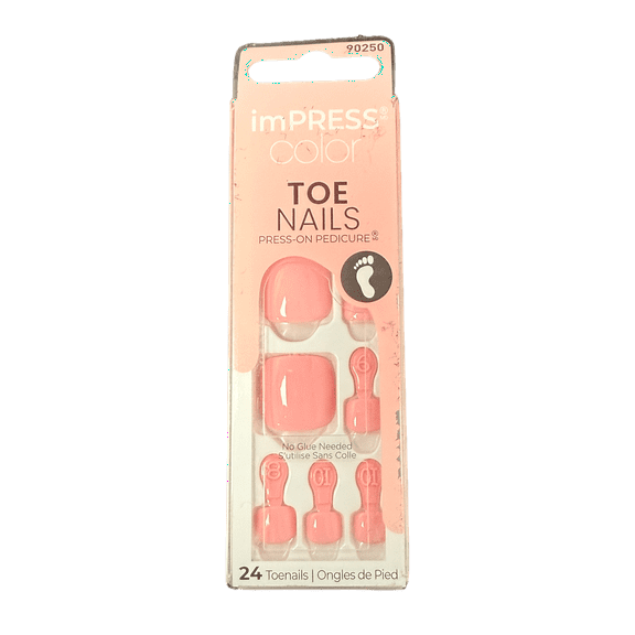 imPRESS Toe Nails Press On Pedicure Pink- 24 Nails - Milshake