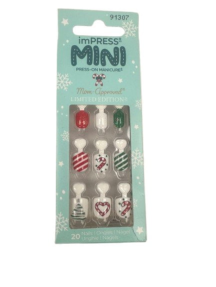 imPress Mini Press On Manicure 20 Nails Peppermint Candy KW23V01 91307