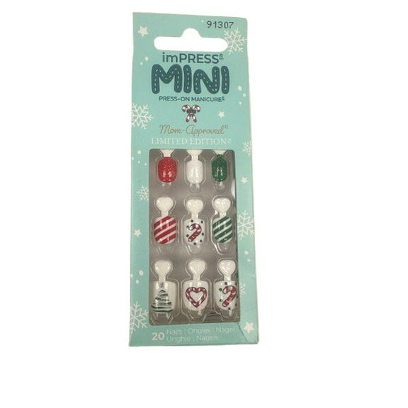 imPress Mini Press On Manicure 20 Nails Peppermint Candy KW23V01 91307