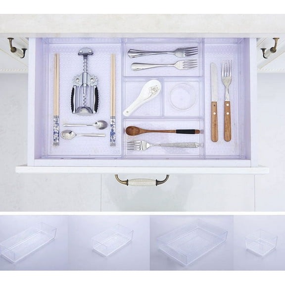 imUfer 15.7*23.6 Inches Upgraded Drawer Tableware Storage Box Set Suitable For Drawer Compartment Storage Desktop Classification Overlay Storage Organization