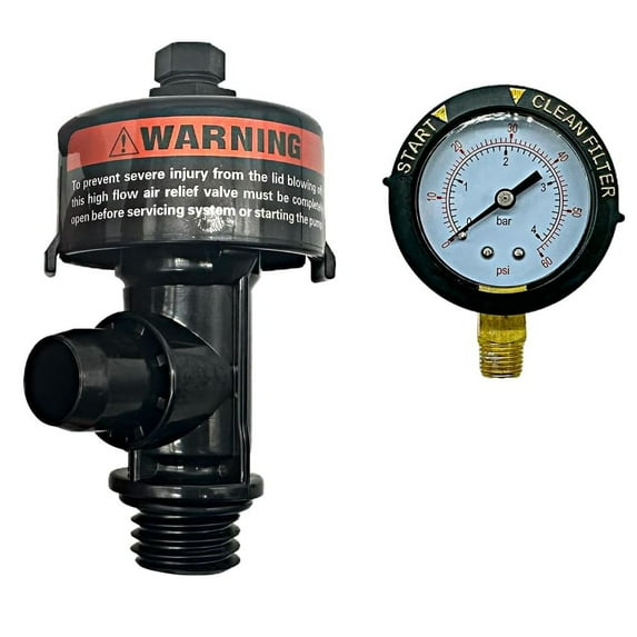 imUfer Air Relief Valve 98209803 and Pressure Gauge 190058 Replacement for Pool and Spa Filter