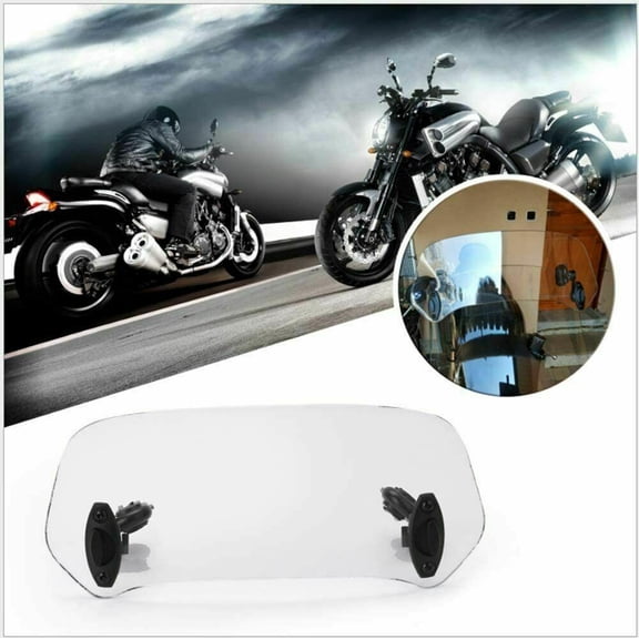 imUfer Motorcycle Adjustable Clip-on Windshield Extender Spoiler Windshield For Yamaha Suzuki