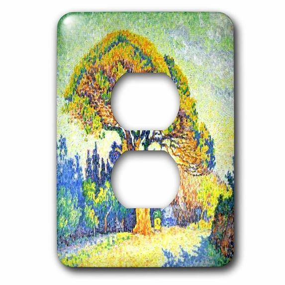 3dRose, image of paul signac painting the pine tree at st tropez, 2 plug outlet cover
