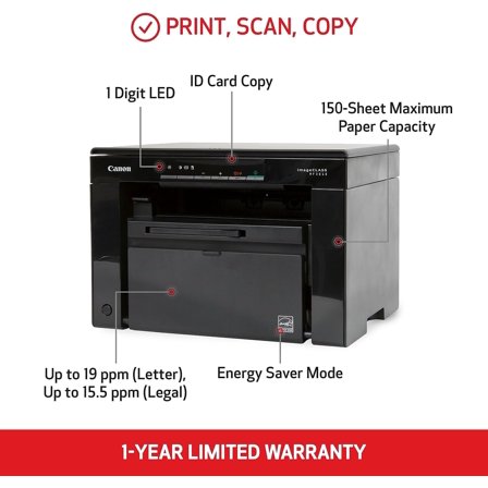imageCLASS MF3010 VP Monochrome Laser Printer with Scanner and Copier for Home Office