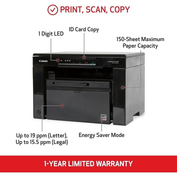 imageCLASS MF3010 VP Monochrome Laser Printer with Scanner and Copier for Home Office