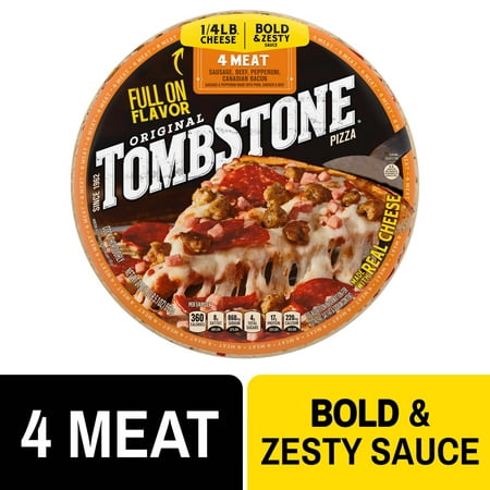 Tombstone Four Meat, Original Thin Crust Pizza, 21.1 oz (Frozen)
