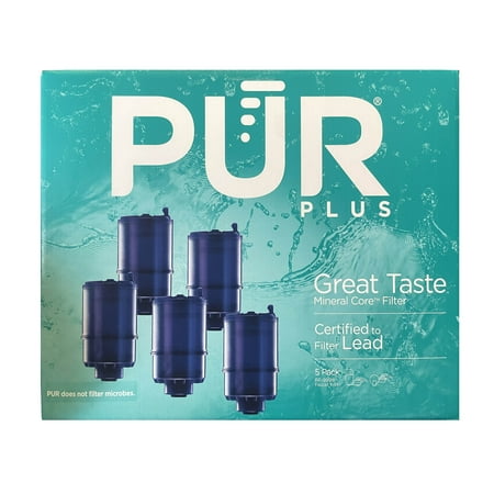 PUR Faucet Mount Replacement Water Filter, Blue, 5 Pack