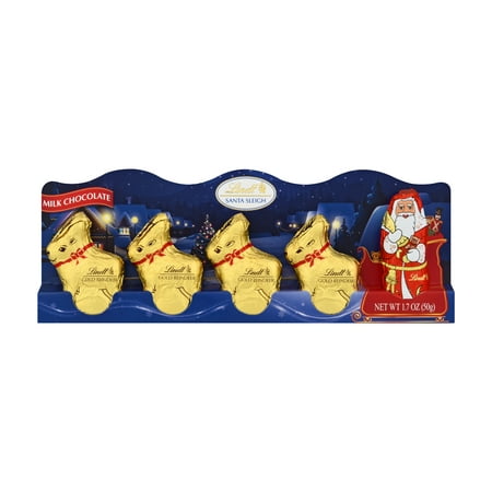 Lindt Holiday Mini Sleigh Milk Chocolate Candy, 1.7 oz., 5-Pack