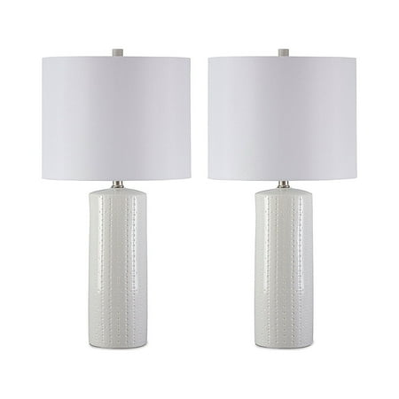 Signature Design by Ashley Contemporary Steuben Table Lamp Set of 2, White