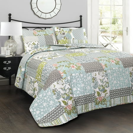 Roesser Quilt Blue 3Pc Set King