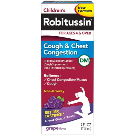 Robitussin Cough And Chest Congestion Dm  For Kids Grape 4 Oz