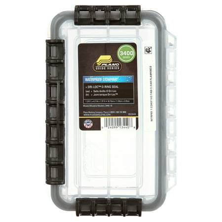 Plano Fishing 3400 Series Waterproof, Resistant to Wear & Tear Stowaway Tackle Box, Clear