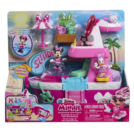 Disney Junior Minnie Mouse Bowdazzling Yacht Playset, Lights and Sounds, Baby and Toddler Toys