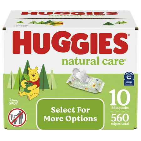 Huggies Natural Care Sensitive Baby Wipes, Unscented, 10 Pack, 560 Total Ct (Select for More Options)