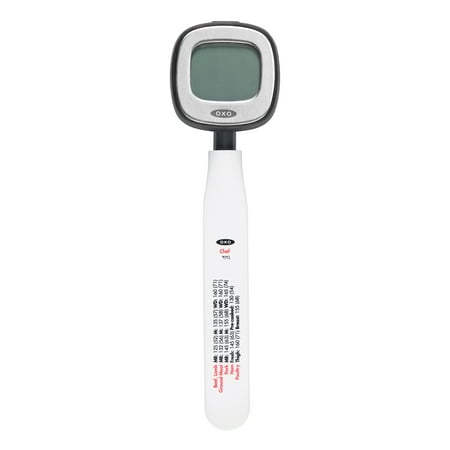 OXO Digital Instant Read Thermometer: Quick Read Cooking Tool, Stainless Steel, -22 to 302&deg;F, Includes Storage Sleeve