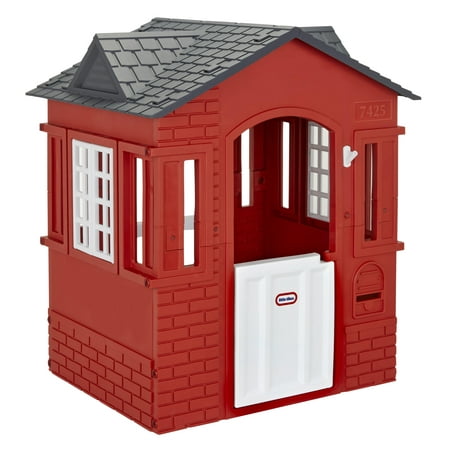 Little Tikes Cape Cottage House, Red with Working Door, Window Shutters, Flag Holder | Easy Installation Process Kids 2-6 Years Old