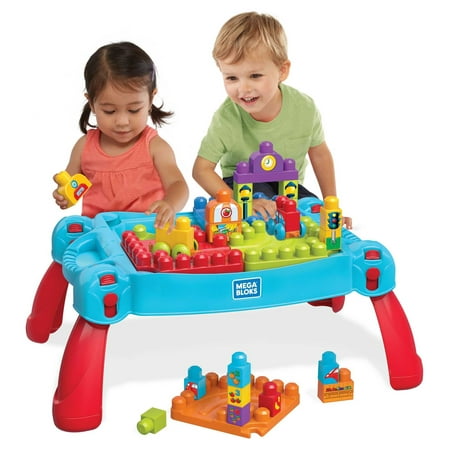 MEGA BLOKS Build ‘n Learn Table Activity Building Block Set, Learning Toy for Toddlers