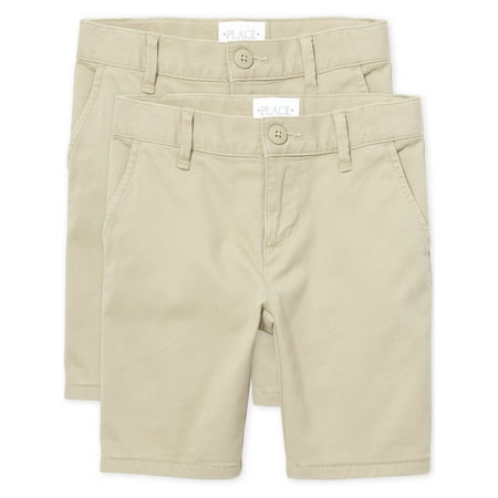 The Children's Place Girls Uniform Stretch Chino Shorts, 2-Pack, Sizes 4-16