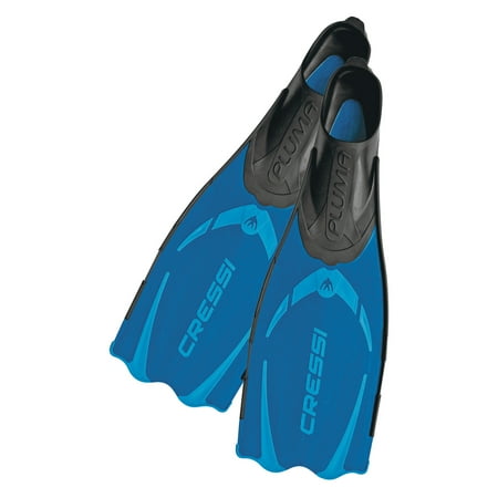 Cressi Pluma Long Blade Full Foot Snorkel Fin 6.5/7.5 Blue