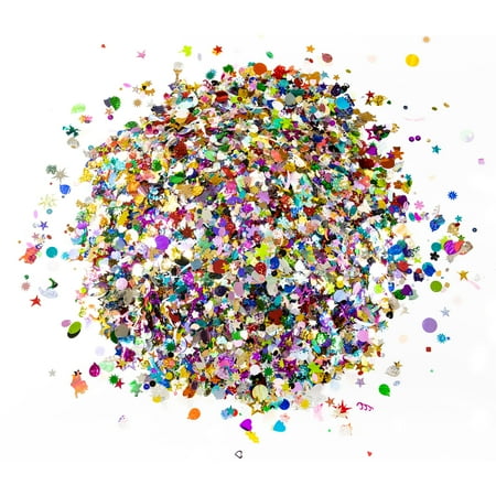 Hygloss Products Sequins and Spangles Variety Pack- Add Shimmer and Shine to Any Surface- 4 Ounce Bucket