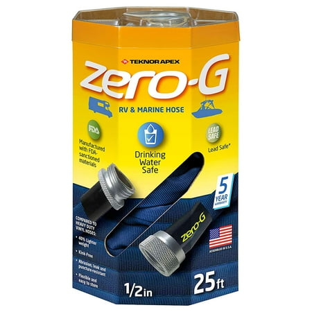Teknor Apex 4006-25 Zero-G 0.5 In Diameter 25 Ft Long RV Marine Hose, Blue