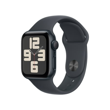 Apple Watch SE (2nd Gen) [GPS 40mm] Smartwatch with Midnight Aluminum Case and Midnight Sport Band - M/L