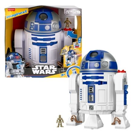 Imaginext STAR WARS R2-D2 Toy with Lights Sounds & C-3PO Diecast Character Key for Kids