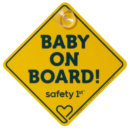 Safety 1ˢᵗ Baby On Board Sign, Yellow, Infant, Unisex