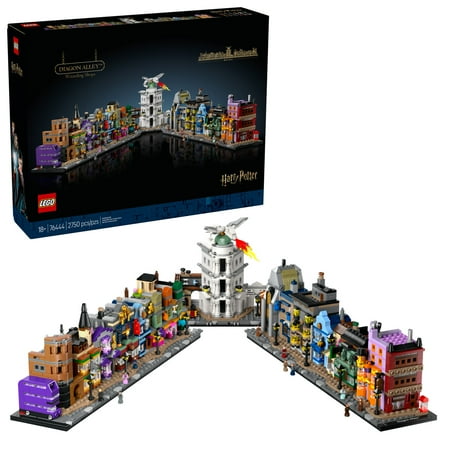 LEGO Harry Potter Diagon Alley Wizarding Shops Building Set for Adults - Collectible Kit for Harry Potter Fans With 12 Microfigures - Birthday Gift - 76444