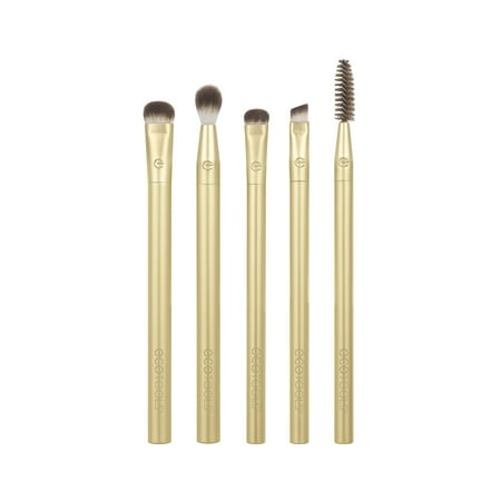 EcoTools Precious Metals Brightening Eye Kit, Makeup Brushes for Eyeshadow, 5 Piece Set