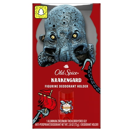 Old Spice Kraken Figurine Deodorant Holder + Krakengard Anti-perspirant & Deodorant for Men 2.6 oz, Holiday Gift Pack